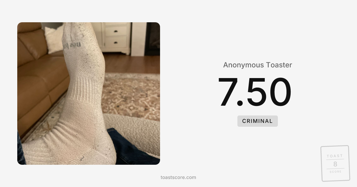 Anonymous Toaster's toast scored 7.50 — Criminal