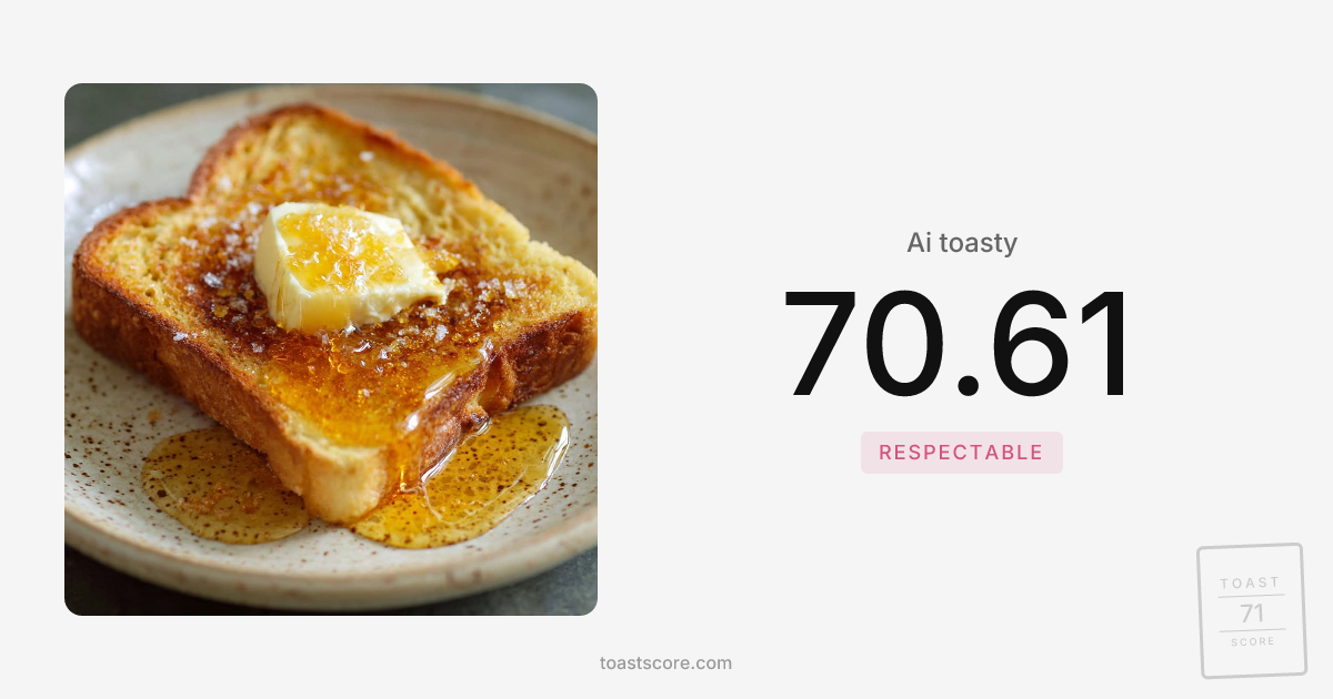 Ai toasty's toast scored 70.61 — Respectable